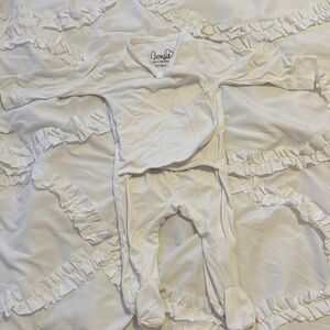 Bonsie White Baby Onesie and Footed Pants Set